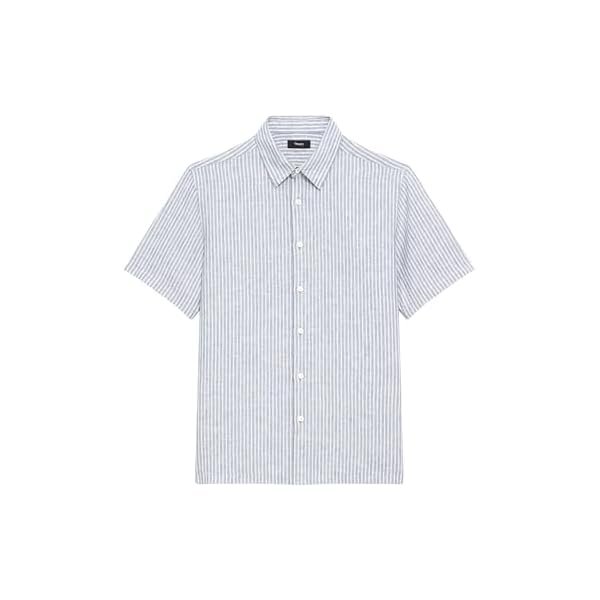 Men's Men's Irving Short Sleeve Button Down Woven in Summer Stripe Linen