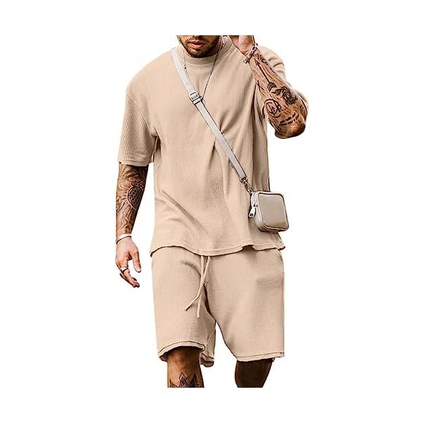 Men's Short Sleeve Tracksuit Summer T Shirt & Shorts set 2 Pockets Oversize Two Piece Casual Daily Duty-off