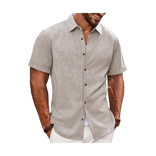 PJ Jones Mens Casual Shirts Short Sleeve Button Down Shirt Lightweight Summer Shirts
