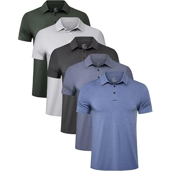 4/5 Pack Mens Polo Shirts Quick Dry Short Sleeve Golf T Shirt Performance Moisture Wicking Casual Workout